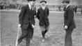 (l to r) Michael Collins, Luke O'Toole, and Harry Boland pictured at Croke Park. O'Toole was General Secretary of the GAA from 1901 to 1929 and central to the success of 'Gaelic Sunday'. 